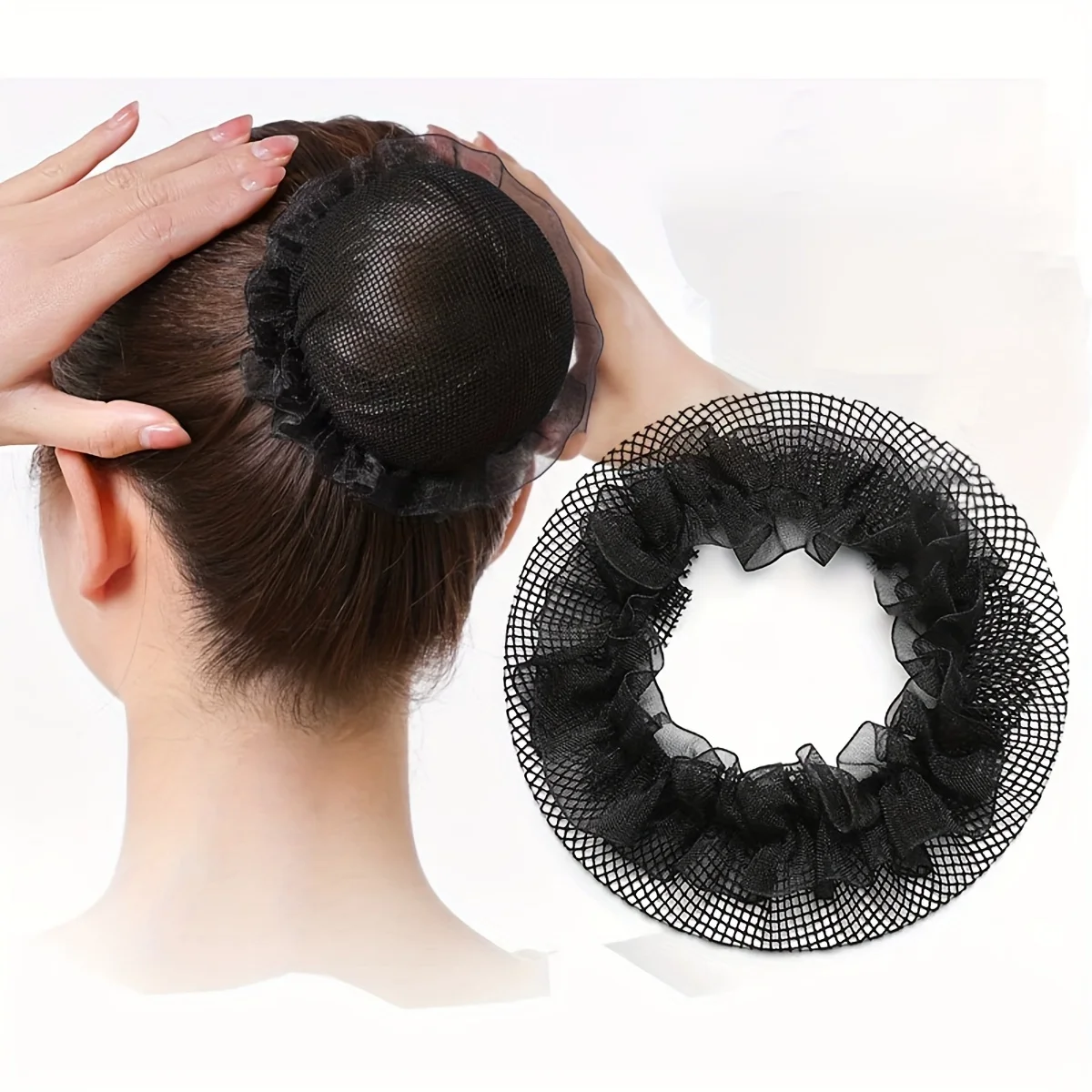 Invisible hair net hair bun hair clip hair cover for adults, flight attendants, nurses, ballerinas, and dancers, with a hair hai