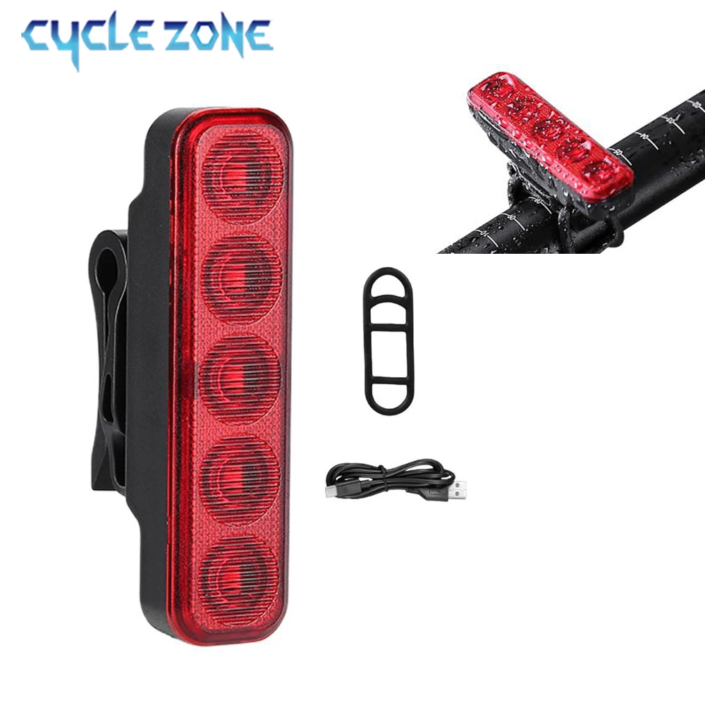 

LED Bicycle Tail Light Type-C Rechargeable Bike Warning Rear Lamp Mountain Road Bike Lamp Easy to Install Bicycle Accessories