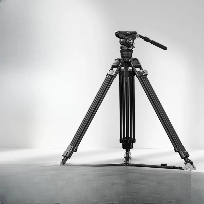 Professional stepless damping dynamic balance gimbal carbon fiber tripod, one-button lift heavy-duty video corner frame rocker