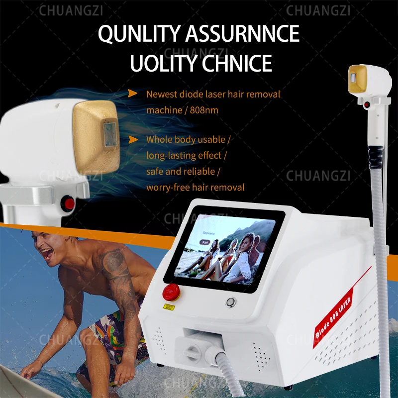 

2025 Professional Laser Epilator Ice Titanium Permanent Hair Removal 3 Wavelengths Diode Laser Remove Hair Machine For Salon