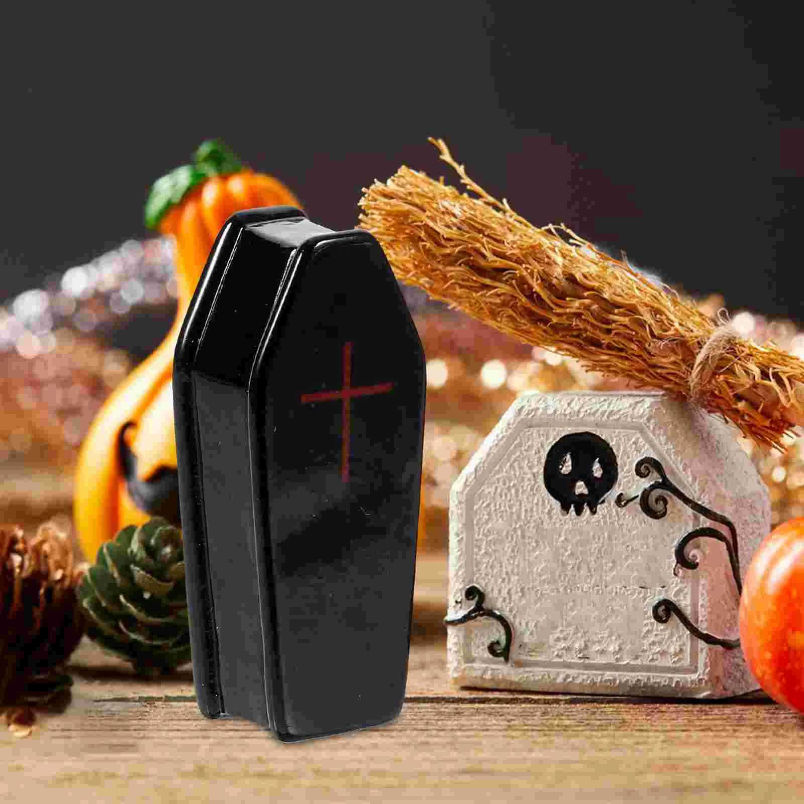 20 Pcs Mini Coffin Tombstones Party Model Cemetery Grave Props Prank Halloween Decor For Graves Pillar Toy Headstones Graveyard