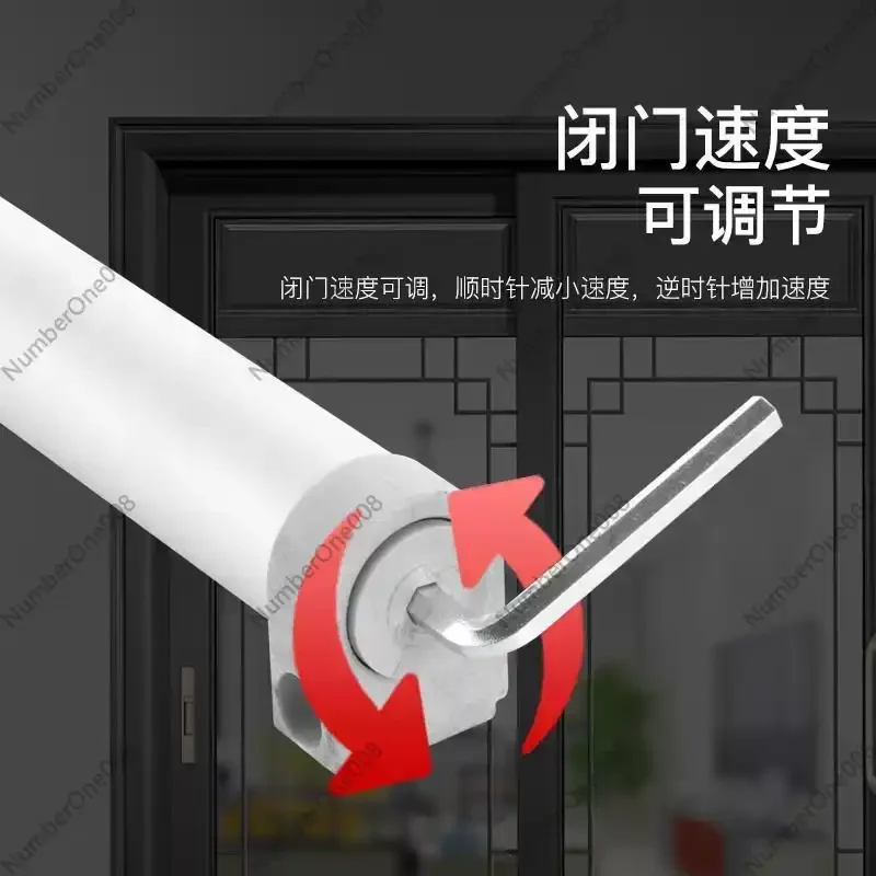 Aluminum Alloy Hydraulic Buffering Automatic Door Closer for Sliding Glass Door Household Damping Closer