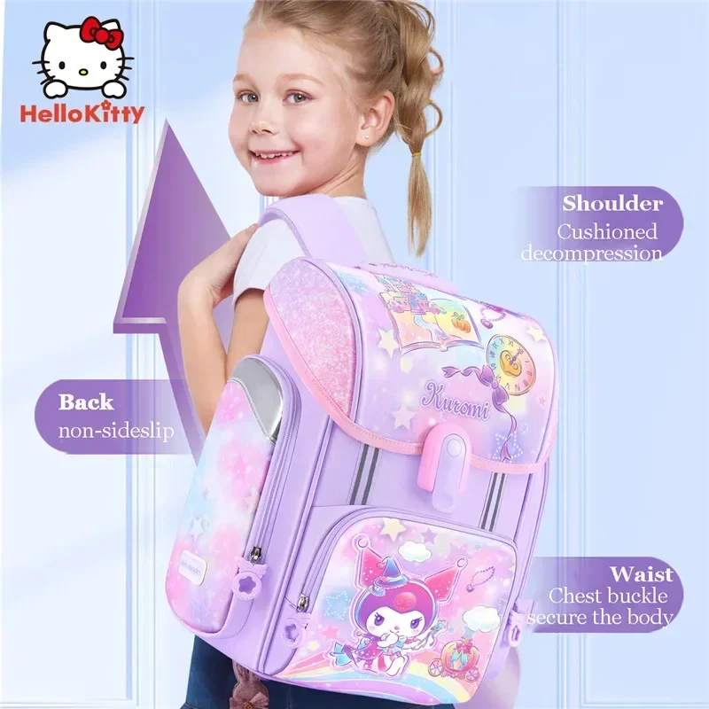 Miniso Cinnamoroll Schoolgirl Lightweight Schoolbag Student Grade1-3 ProtectSpine Backpack Pupil Waterproof School Bag Girl Gift