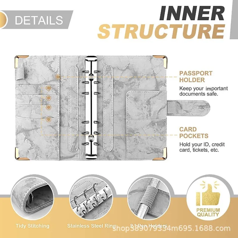 New Budget Plan Notebook A6 Cash Envelope Saving Money 6 Holes Binder for Financial Management A6 Loose-leaf Notebook Binder