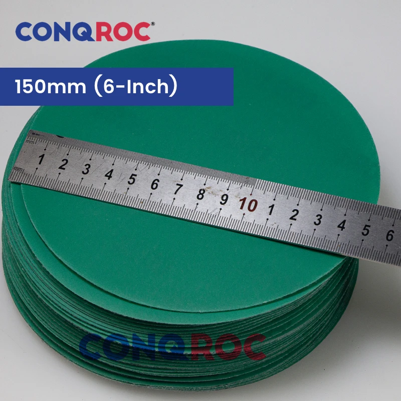 100 Pieces 150mm(6-Inch) Sanding Discs Fused Alumina Zirconia Dry and Wet Sandpapers Polyester Film Hook & Loop Grit 60~2000