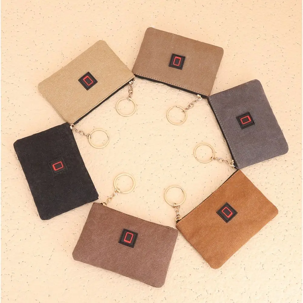 Robuste Geldbörse aus Segeltuch mit Reißverschluss, tragbare Geldtasche, Mini-Geldbörse, Unisex