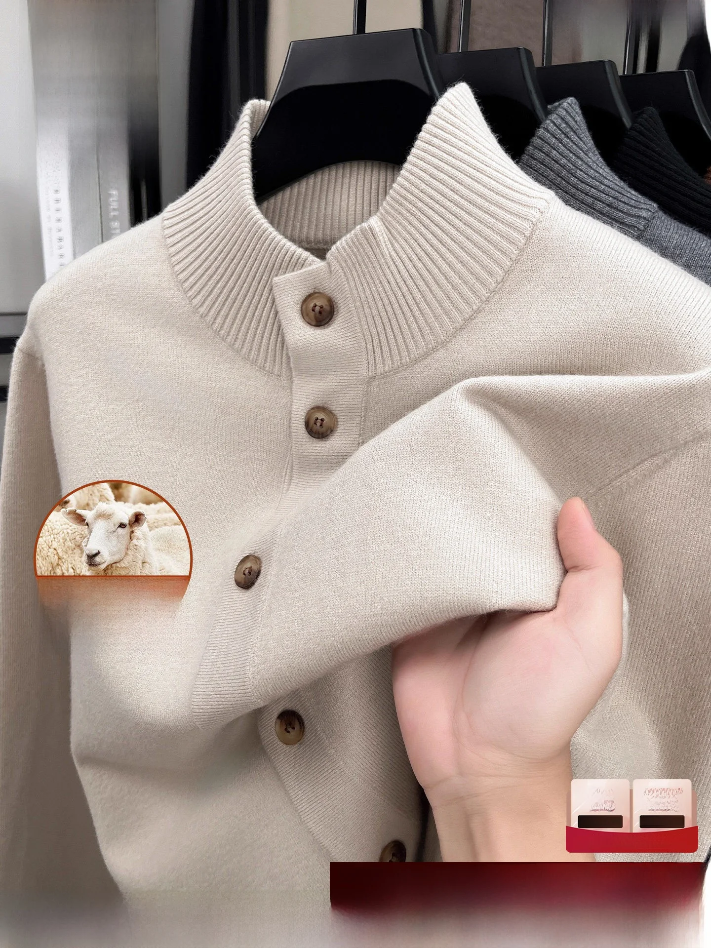 Lormen Men's Business Casual Knitted Sweater Wool Blend Retro Style Long Sleeve Loose Fit Autumn New Arrival  Color