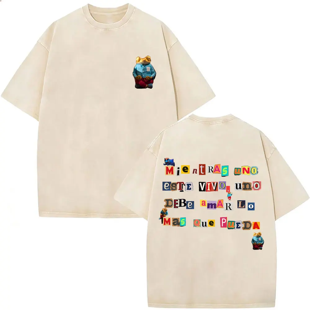 

Washed Vintage Rapper Bad Bunny T-shirt Debi Tirar Mas Fotos DTMF Merch T Shirts Men Women Fashion Hip Hop T-shirts Streetwear