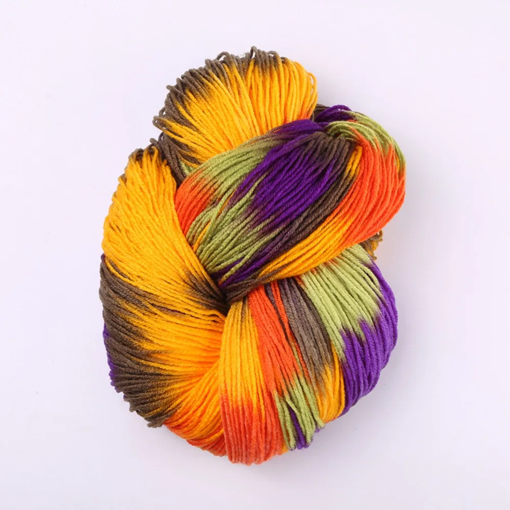 Soft Acrylic Wool Yarn Segment Dyed Mixed Color Knitting Crochet Thread Crochet Knitting Sweater