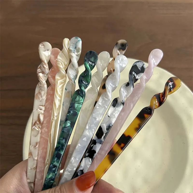 New Step Shake Japanese Korean Acetic Acid Hairpin Simple Ancient Style Curly Hair Versatile Daily Headwear Modern Hairpin Plain