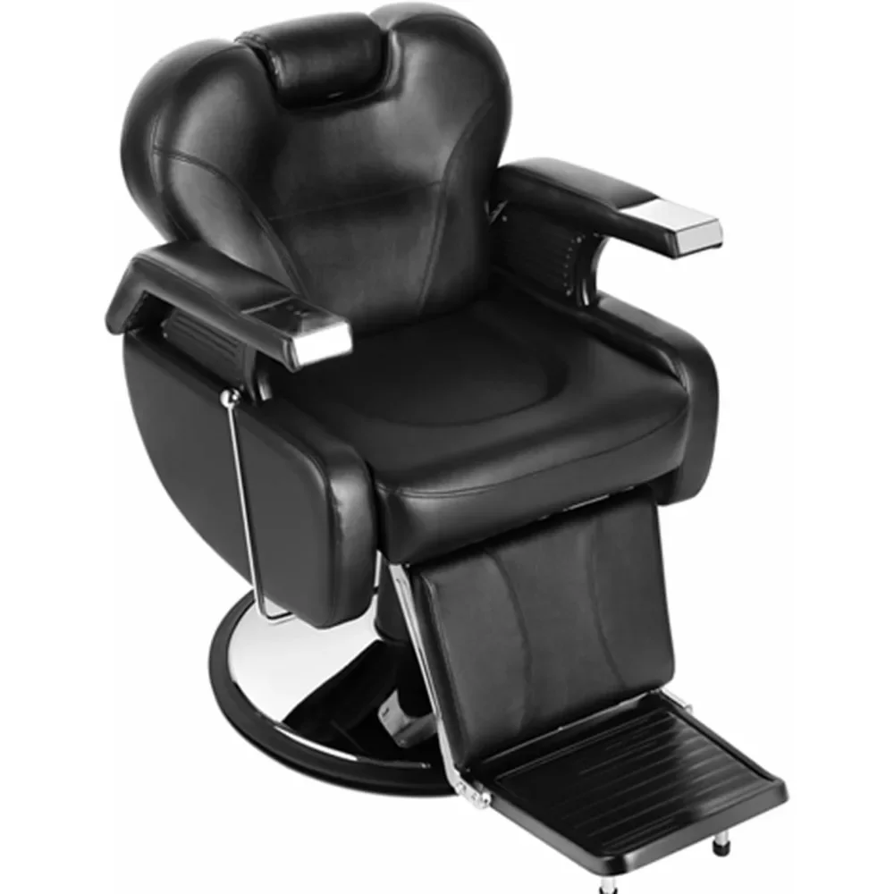 Hydraulic Recline Barber Chair, Salon Beauty Styling Chair for Beauty Shop, Adjustable Massage Chair with Armrest and Footrest,