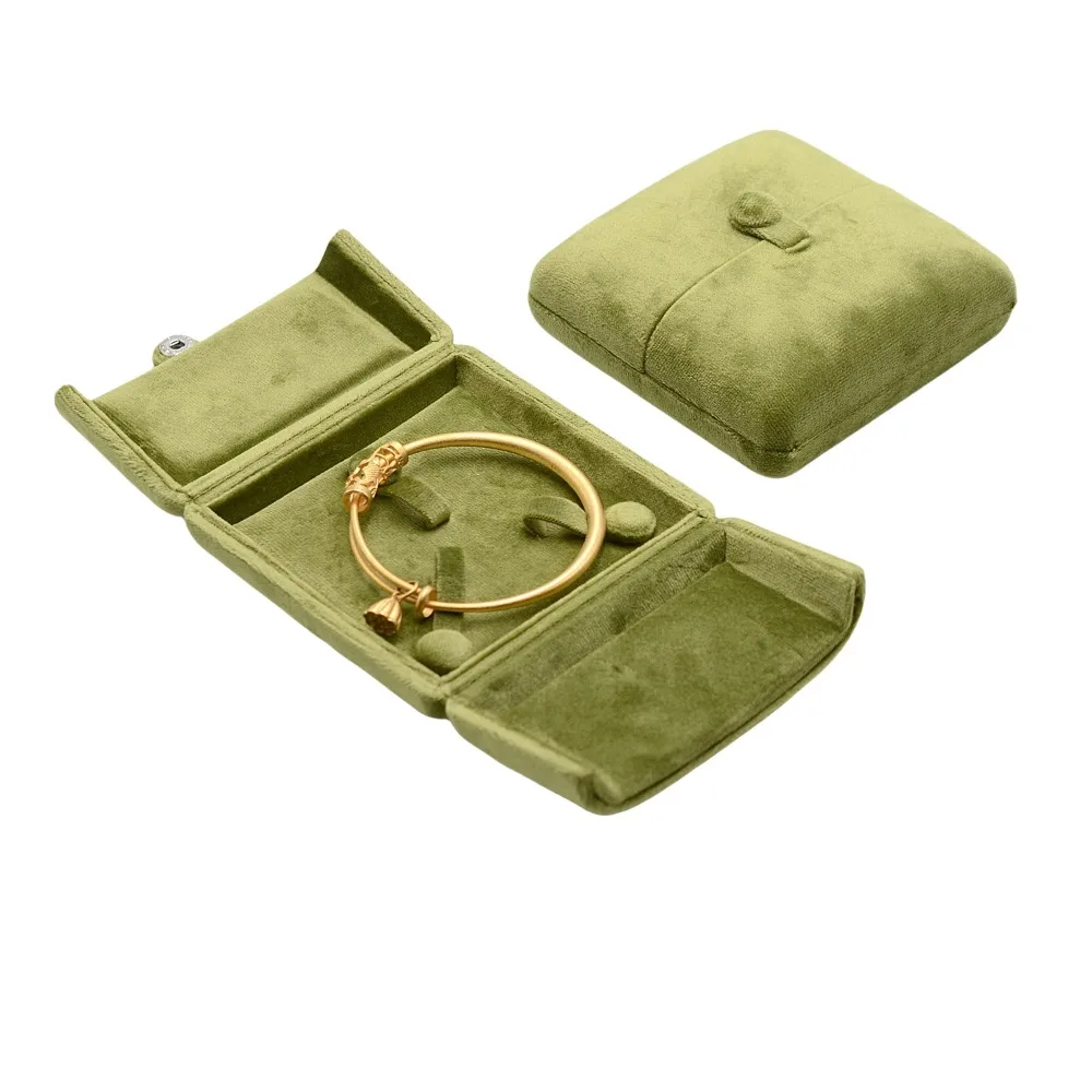 

Solid Color Velvet Jewelry Box Luxury Double Door Rings Bearer Box Vintage Ornaments Necklace Bracelet Case