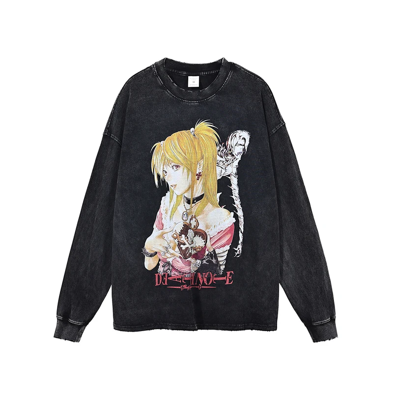 Anime Death Note Misa Amane T Shirt Cotton Vintage Washed Oversized Harajuku Tshirt Streetwear Funny Summer Casual T-shirt 2024