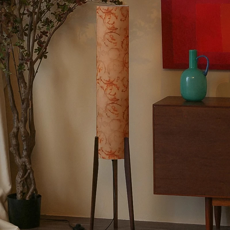 

orange floor lamp bedroom bedside Italian designer art retro sofa corner atmosphere French medieval