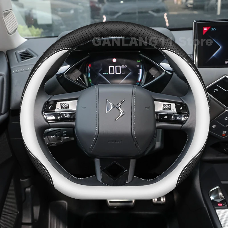 Leather Car Steering Wheel Cover For DS 3 E-Tense 2019-2024 2025 Covers For Covers Auto interior ds 7 crossback accessories