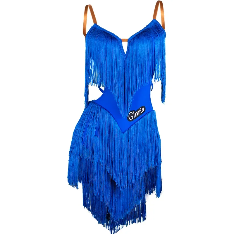 Costume da spettacolo teatrale Tango Dancewear Fringe Latin Competition Dress Women Salsa abbigliamento Sexy Samba Dancing Outfit