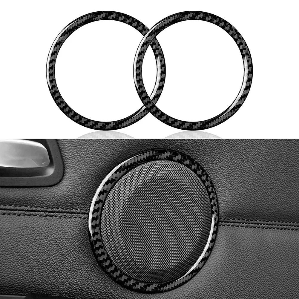 Car Carbon Fiber Door  o Speaker Sticker Cover Trim Decal Ring for BMW- 3 Series E90 E92 E93 2005-2012 Accessories