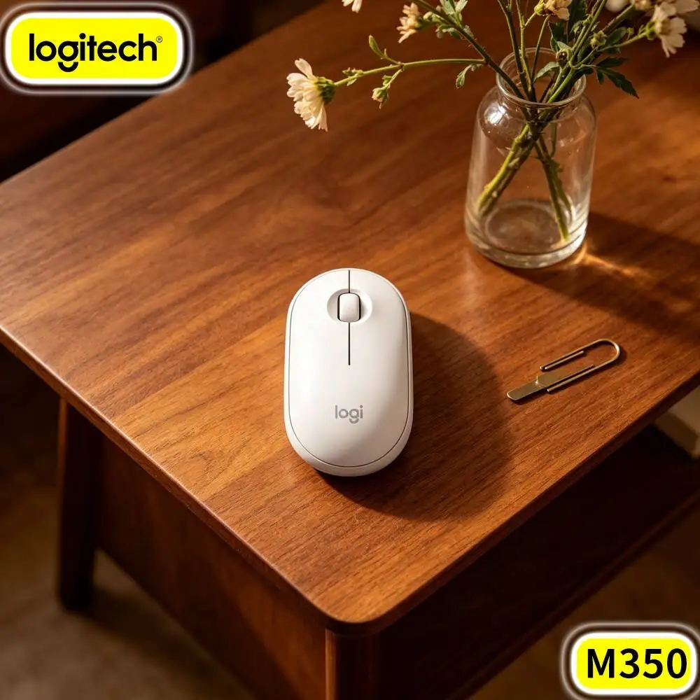 Logitech M350 PEBBLE Silent Click Responsive Cursor Wireless Mouse 2.4G Bluetooth For Notebook PC Tablet Home Travel Work
