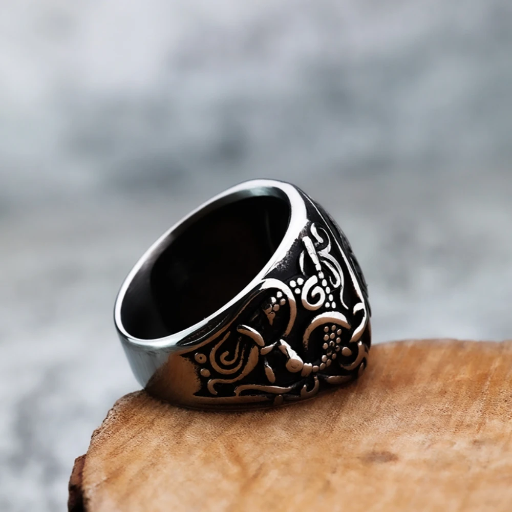 Vintage Viking Simple Design Celts Knot Ring S925 Sterling Silver Men Women Amulet Dragon Pattern Ring Jewelry Creativity Gift view 3