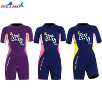 DiveSail Girls Wetsuits Diving Suit Neoprene Wetsuit Keep Warming Swimsuit