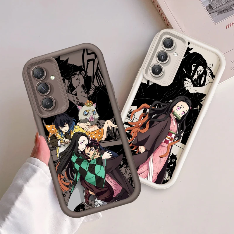 Demon Slayer Cartoon For Samsung A73 A71 A54 A53 A52 A51 A33 A32 A21S A14 A13 A12 A03 A04 A05 5G Eye Ladder Cover Phone Case