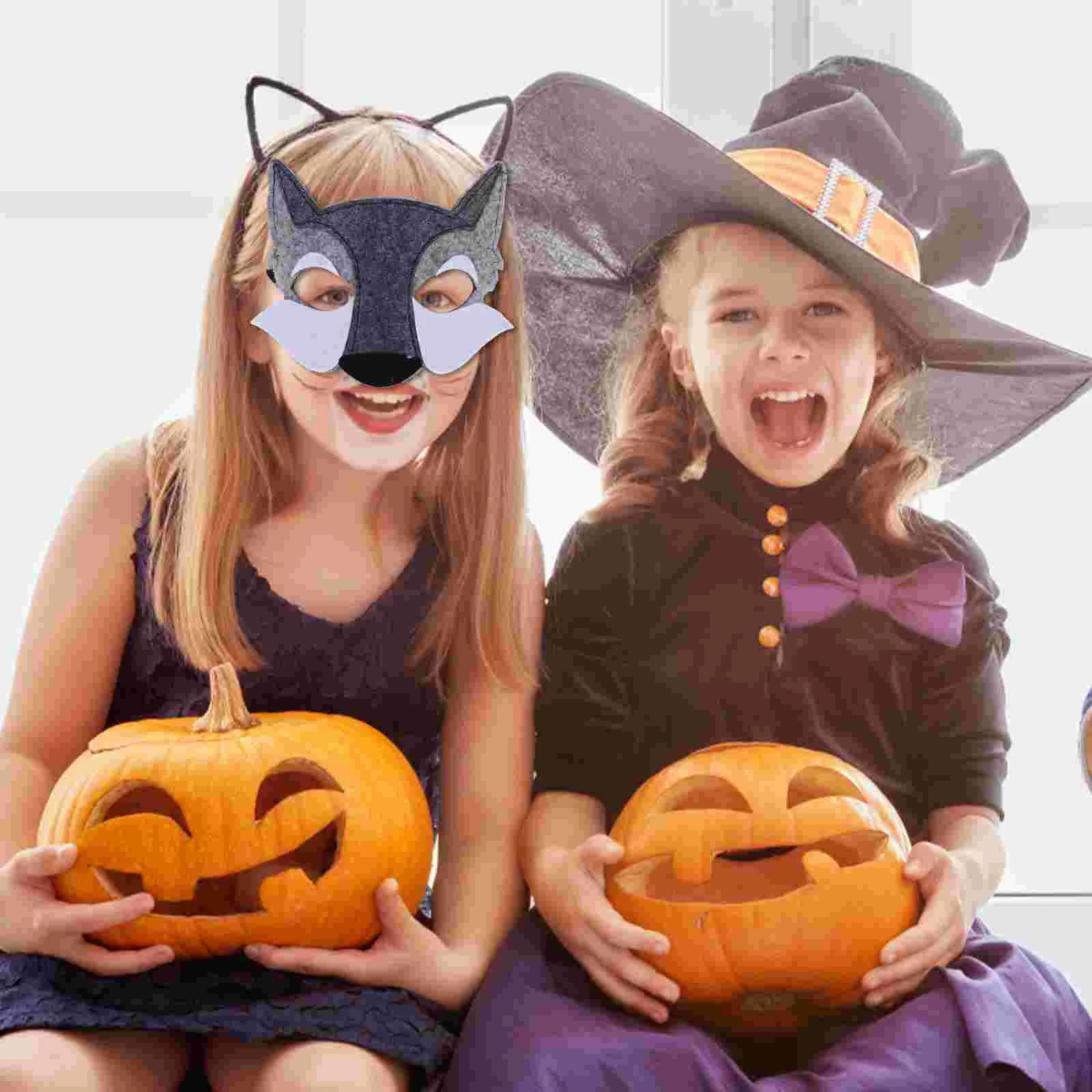 6 Pcs Non-woven Felt Surface Mask Prop Wolf Costume Masks Halloween Costumes Animal Prom Animals Child