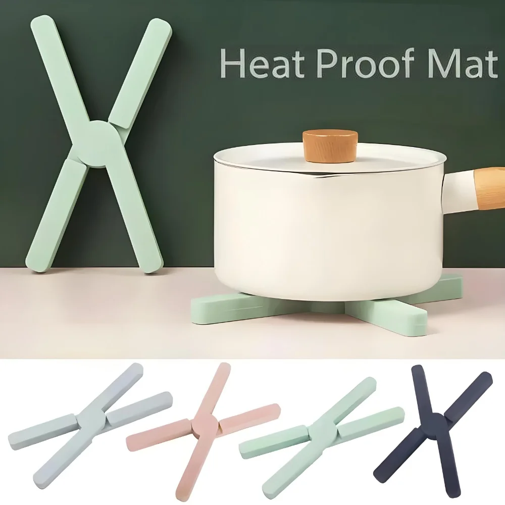 1Pc Silicone X Shaped Heat Resistant Pad Table Mat Multi-purpose Pot Holder Dish Plate Coaster Kitchen Dining