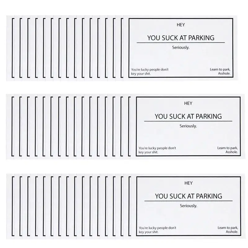 You Suck At Parking Stickers Bad Parking Business Cards Bad Parking Cards Gag Note Cards Learn To Park Cards For Adults Bad