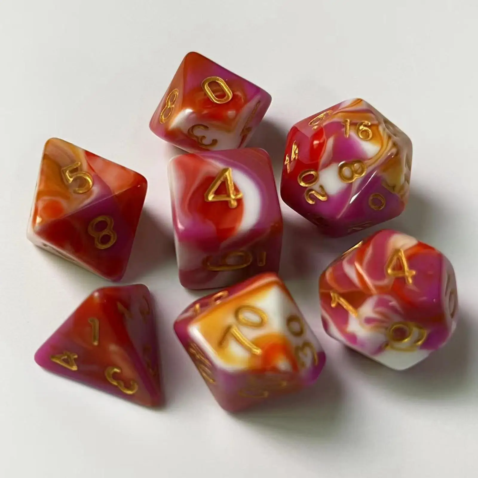 多面体ゲームダイス ロールプレイボードゲームパーティー用の滑らかなアクリル多面体ダイスセット