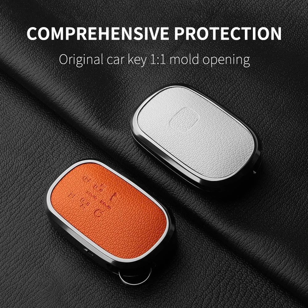 

5 Button Metal and Leather Car Key Case Cover For Honda Stepwgn RP6/RP7/RP8 Odyssey Freed Elysion 2023 2024 Keychain Accessories
