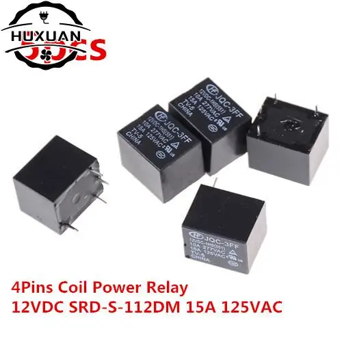 5Pcs/lot SRD-S-112DM 15A 125VAC 4Pins Coil Power Relay 12V DC Mini Power Relays Wholesale