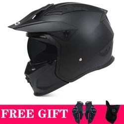 Casco de motocicleta Retro Para hombres y mujeres, combinación de motocicleta, casco completo, tirar, medio casco, cuatro estaciones, Universal, DOT