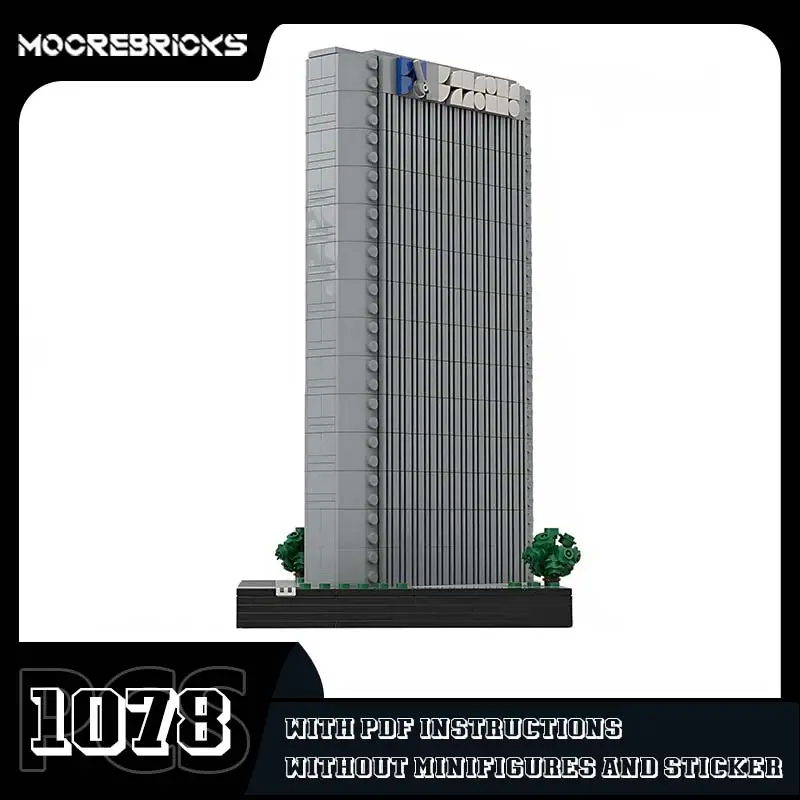 MOC-52696 Een Landelijke Plein Mini-Bouwstenen Set Klassieke Wolkenkrabber Modelarchitectuur Speelgoedstenen Kindergeschenken