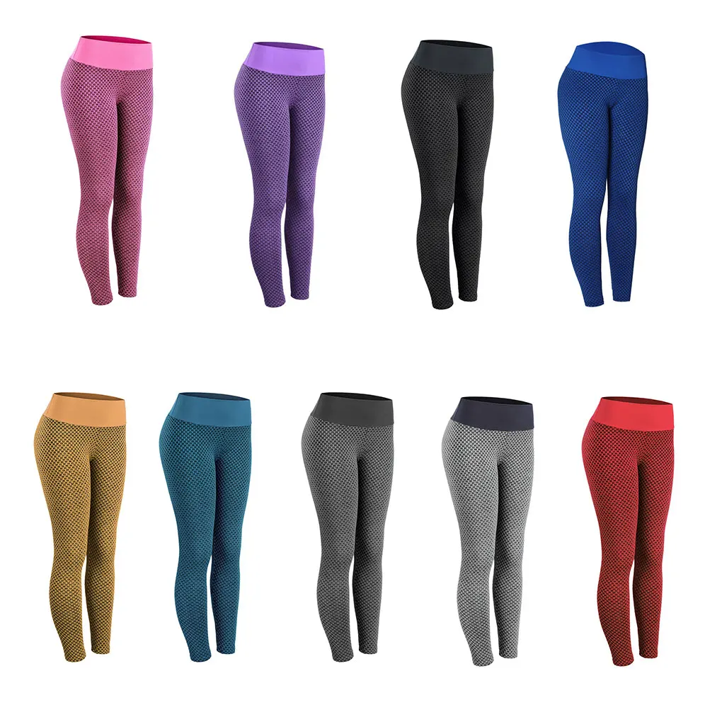 Cintura alta yoga legging feminino esportes calça pano elástico calças de fitness s