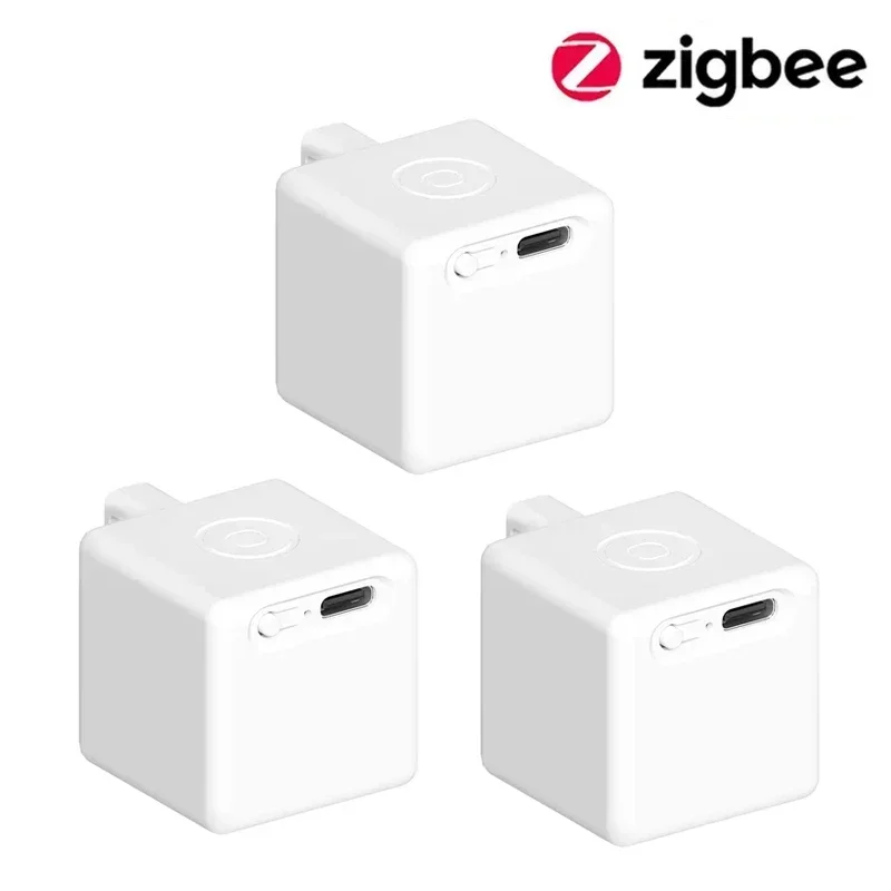 Tuya Zigbee 1/3 Stuks Smart Tpye-C Oplaadbare Touch Fingerbot Plus Robot Knop Pusher Arm Schakelaar Ondersteuning Alexa google Home Alice