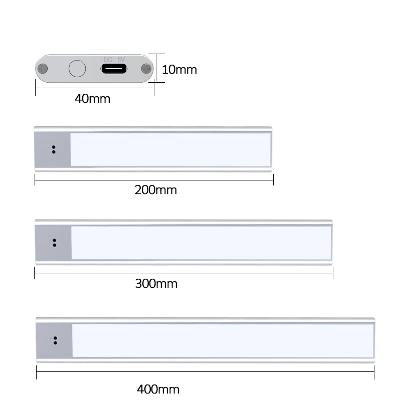 โคมไฟแม่เหล็กแบบไร้สายพร้อมเซ็นเซอร์ตรวจจับการเคลื่อนไหวไฟ LED แบบชาร์จไฟได้พร้อมตู้ครัวโคมไฟข้างเตียงนอน