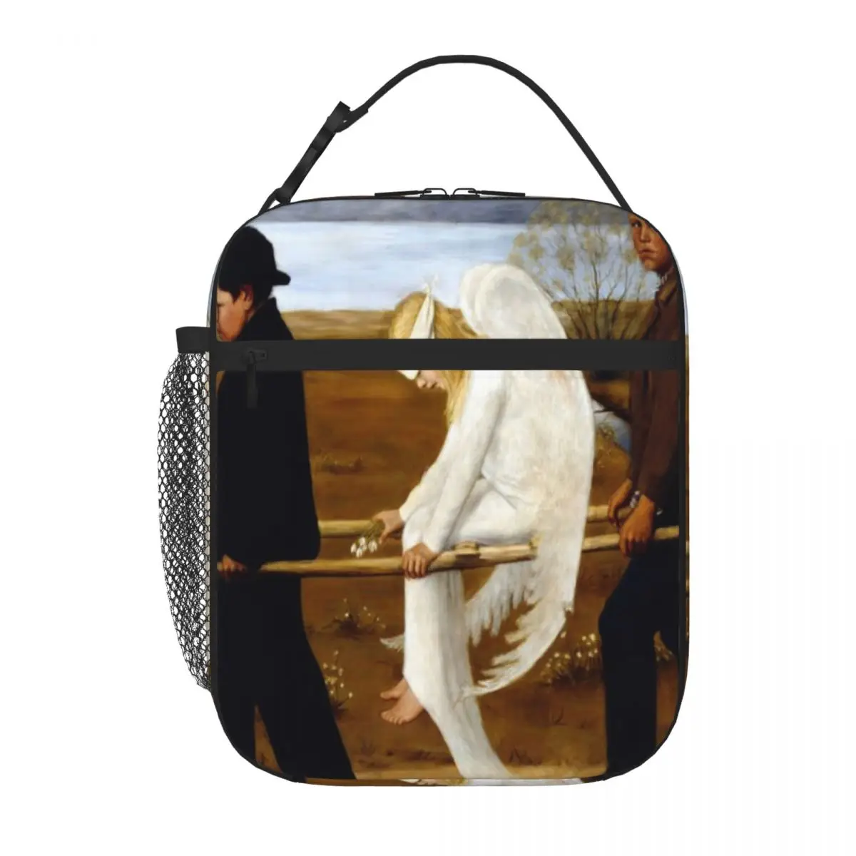 Hot Sale Wounded Angel - Hugo Simberg Stitched Detail Travel Lunch Bag Long Drive Meal Bag
