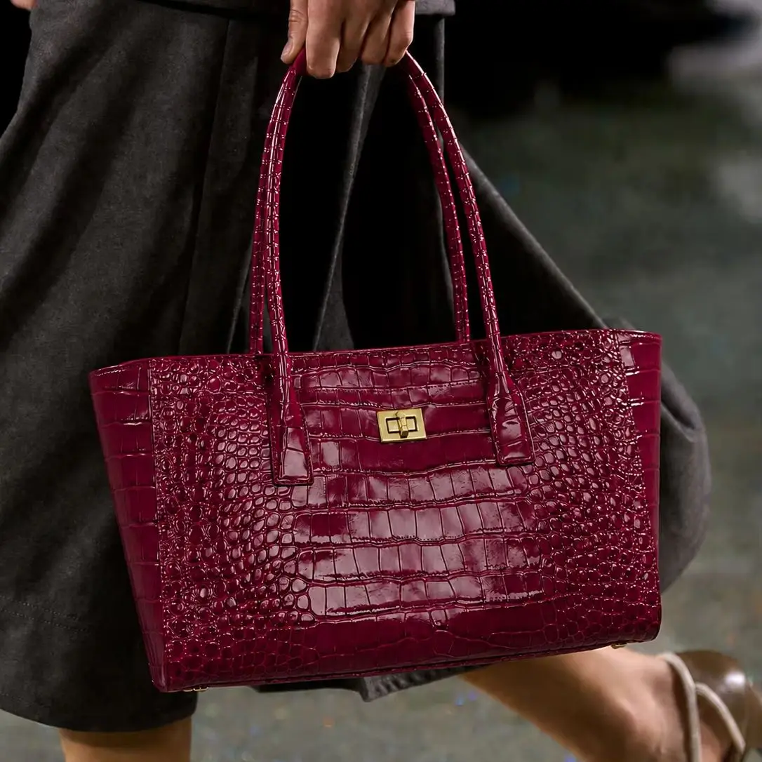 Fashion Large Capacity Alligator Tote Bag Designer Women Handbag Luxury Pu Leather Lady Handbags Qualiy Commuter Bags 2026 image 3