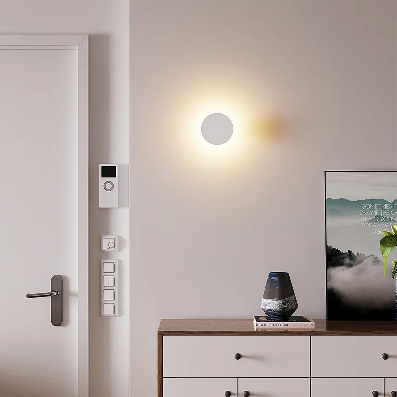 Imagem -02 - Modern Nordic Led Lâmpada de Parede para o Quarto Cabeceira Designer Minimalista Branco Personalidade Cabeceira Branco