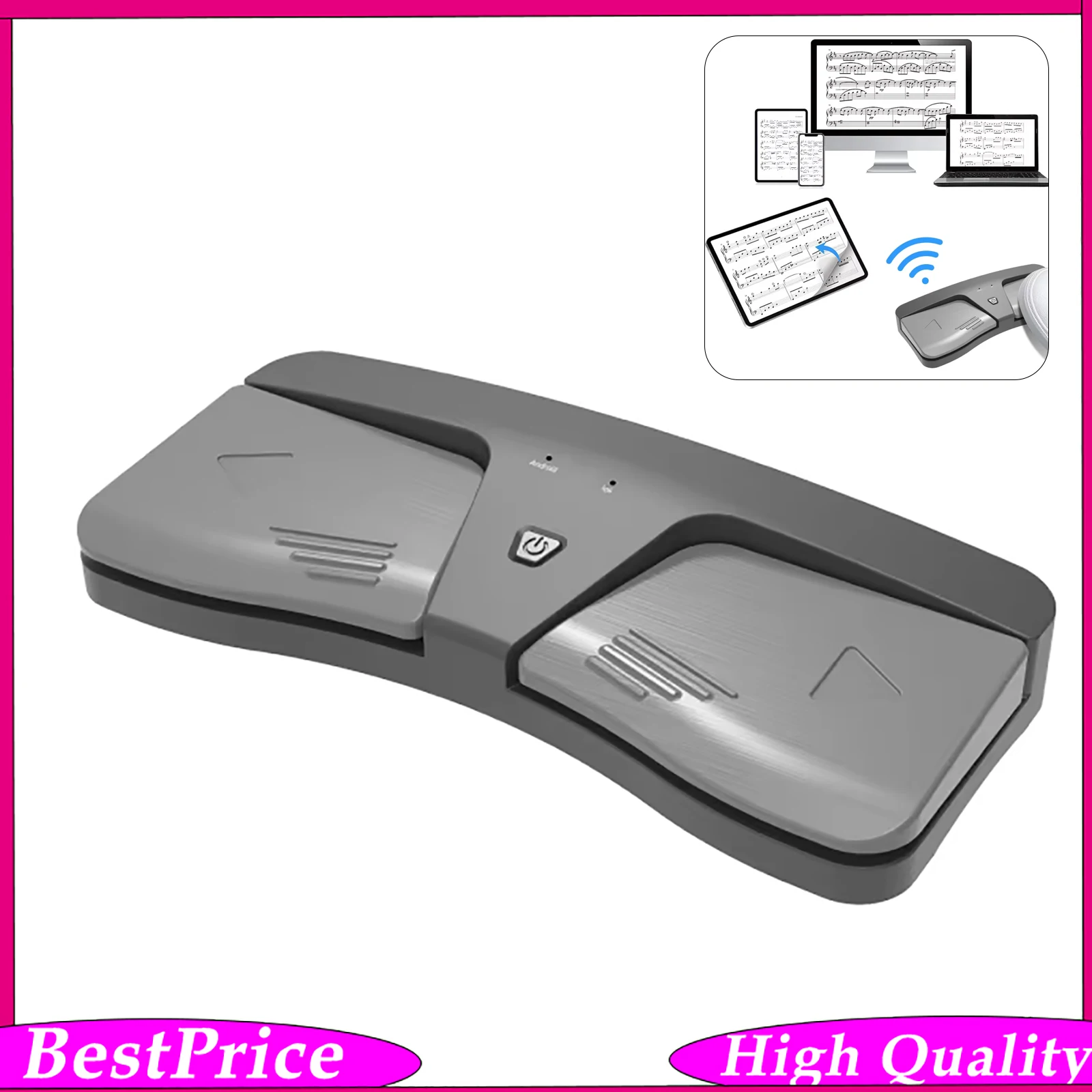 KOPPO KP-180 Bluetooth Page Turner Wireless Score Turning Pedal ABS Foot Control for Live Playing Performance Stage Practice