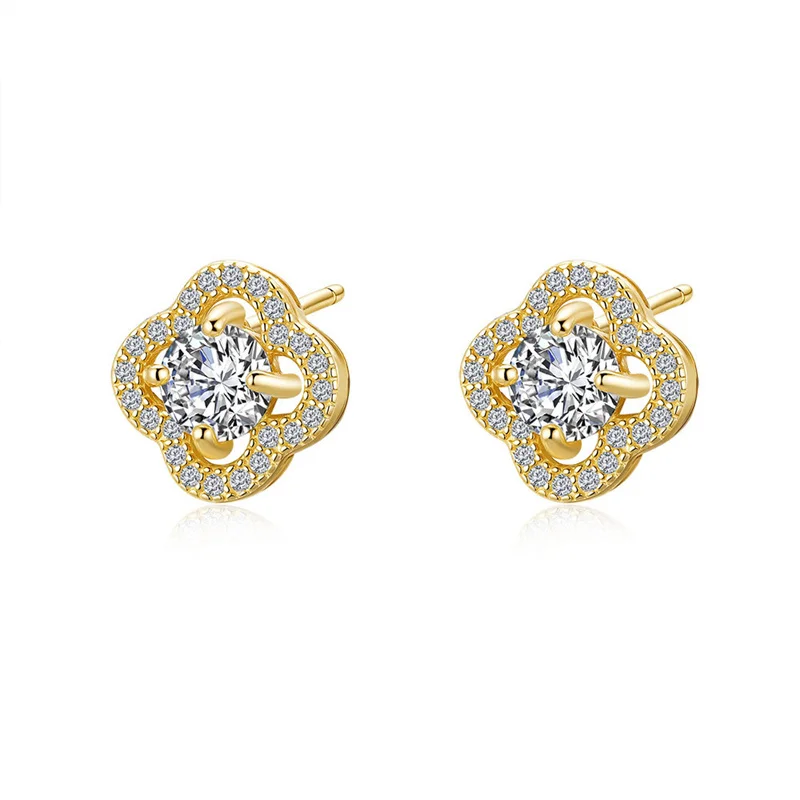

Real 0.5-1CT Test Passed Moissanite Diamond Stud Earrings for Women S925 Silver Platinum Plated Bride Wedding GRA Fine Jewelry