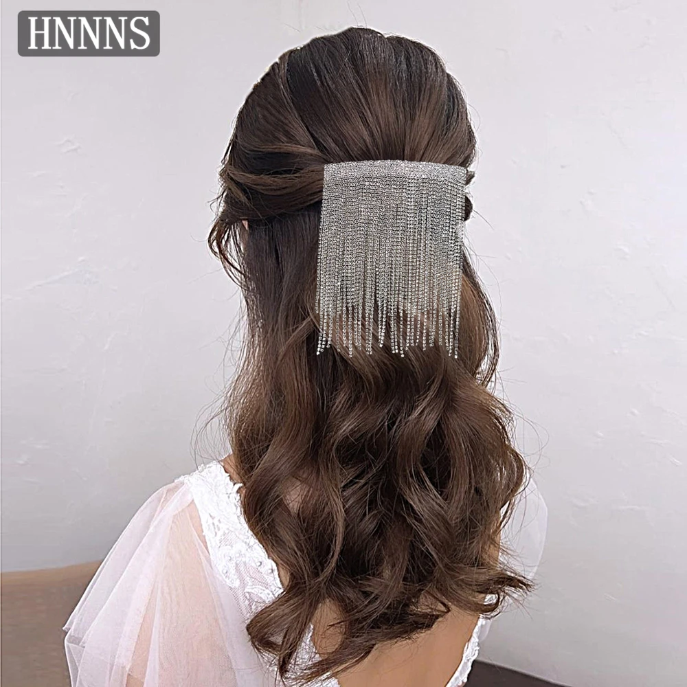 TOPQUEEN تألق العروس الزفاف شرابة مشبك شعر اليدوية حجر الراين رائعة السيدات مأدبة حفلة كل يوم أغطية الرأس YXA60