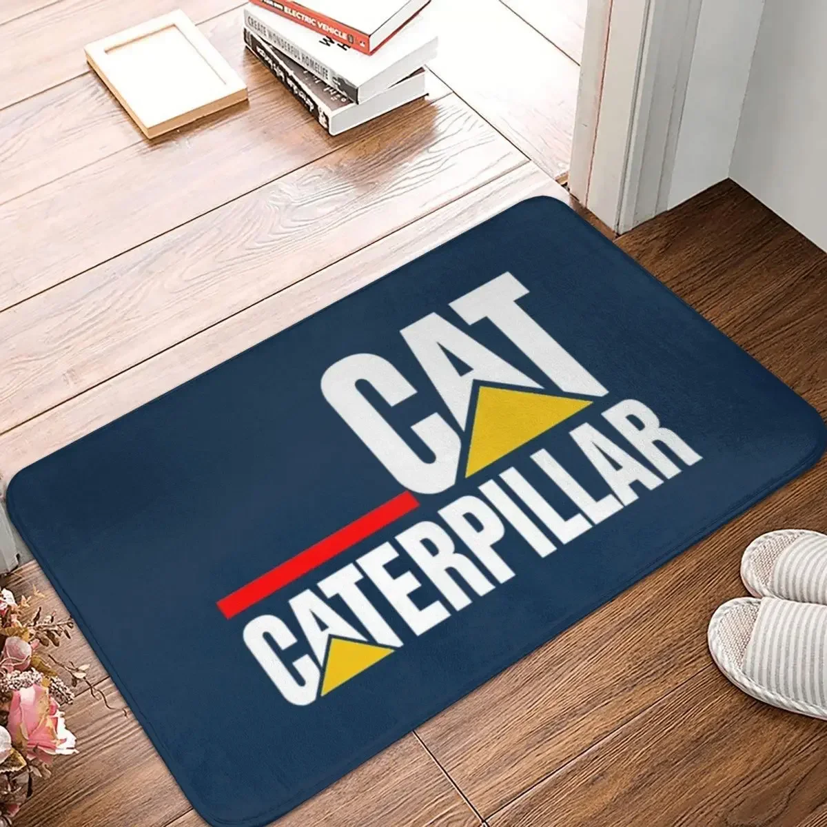 Cat-caterpillar Logo Wycieraczka Dywan Mata dywanowa Podnóżek Poliester Antypoślizgowa mata chłonna Przedni pokój Korytarz Kuchnia Sypialnia Toaleta