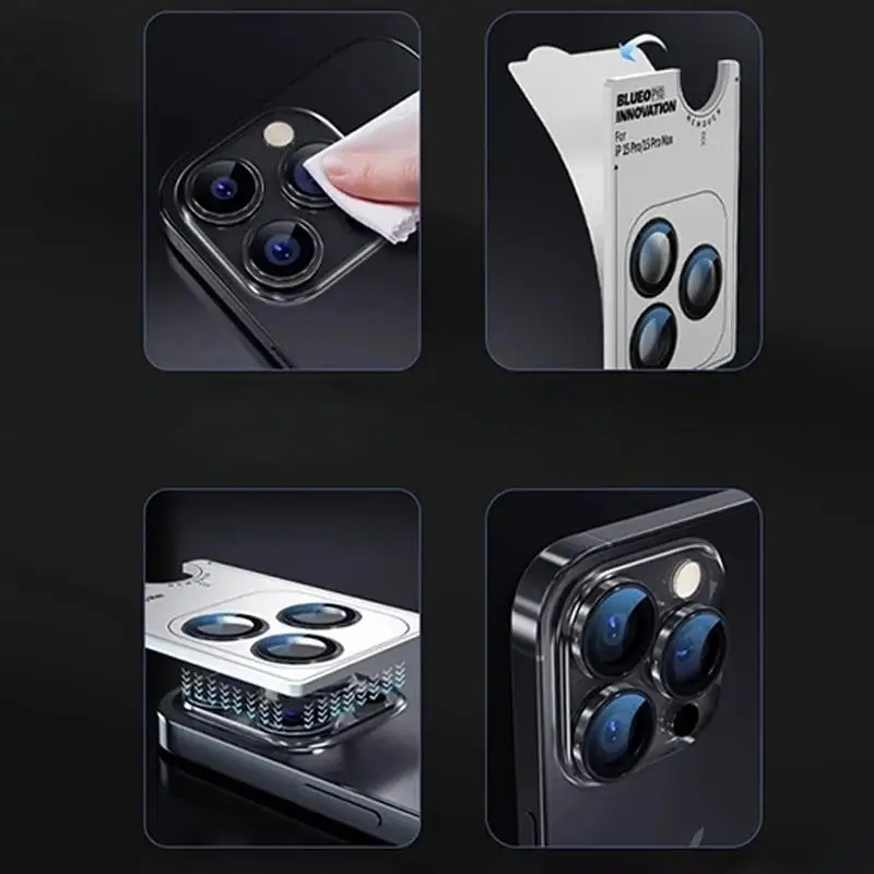 Anillo de cristal para lente de cámara AR + AF, Protector de pantalla de lente de vidrio templado para IPhone 15 16 Pro Max 16pro 15plus, 1 ud.