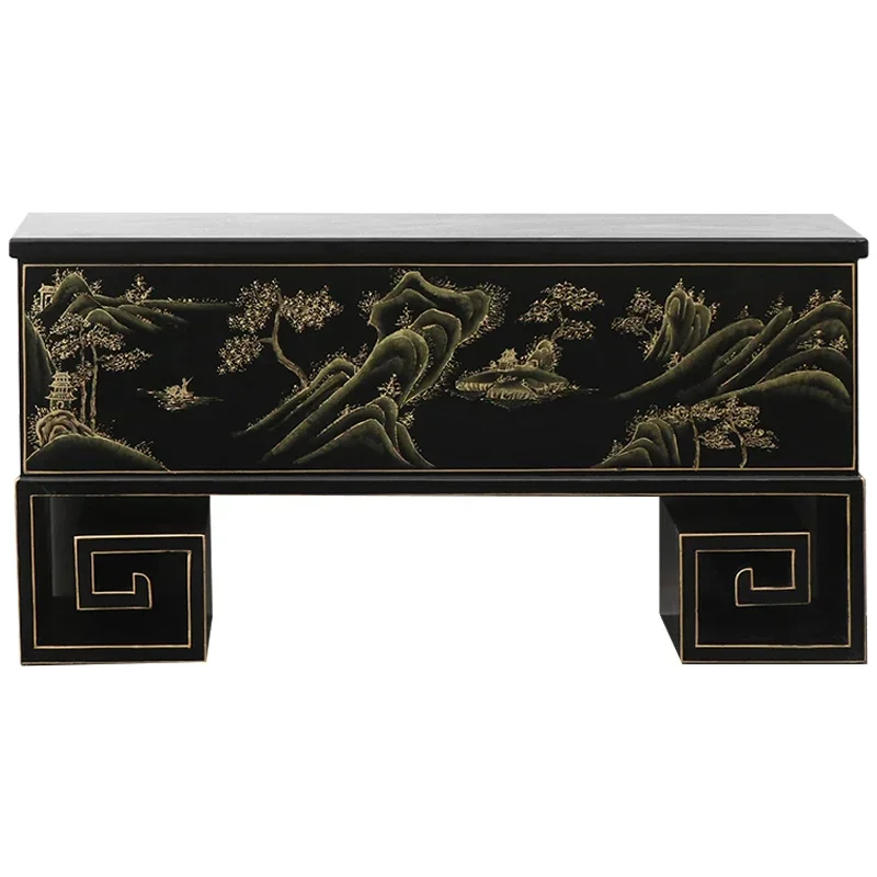 Entrance Cabinet Chinese Style Gold Painted Foyer Decoration Sideboard Cabinet Hotel Club Furniture Customization