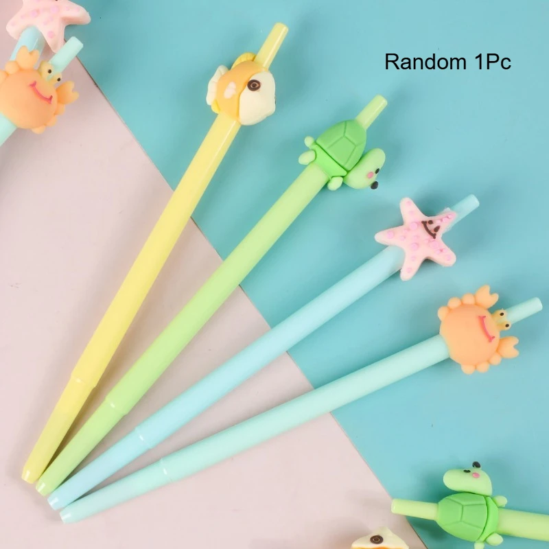 Random 1Pc Creative Cute Gel Pen Neutral Pen 0.5mm Cartoon Animal Design Student Stationery