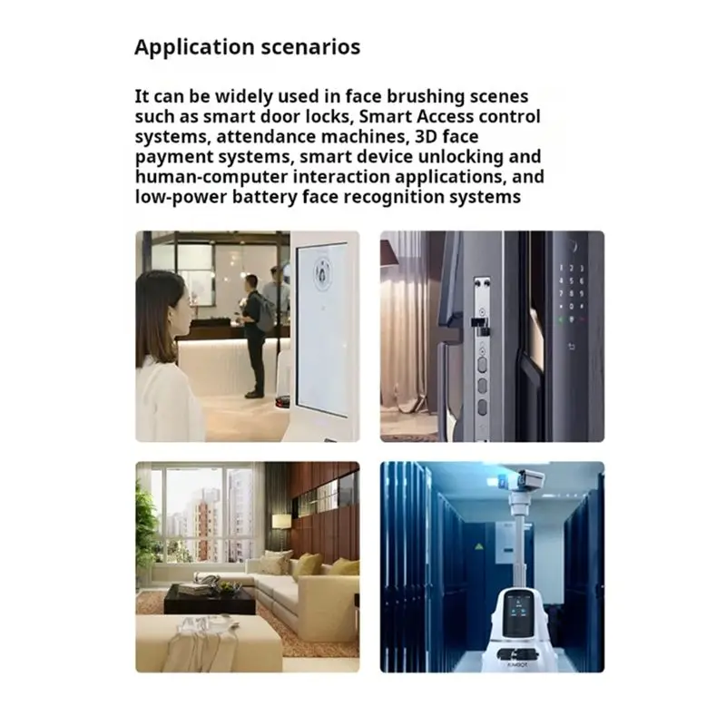 Módulo de reconhecimento facial a72z HLK-FM888 3d câmera binocular detecção ao vivo intercomunicador visual fechadura da porta inteligente usb áudio e vídeo