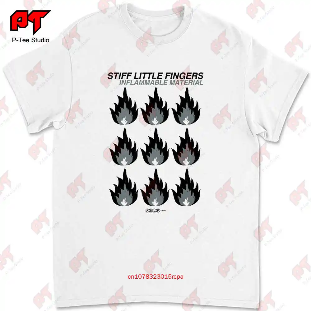 Stiff Little Fingers Inflammable Material Logo Sex Pistols Vinyl Cd W T-shirt 0TPC