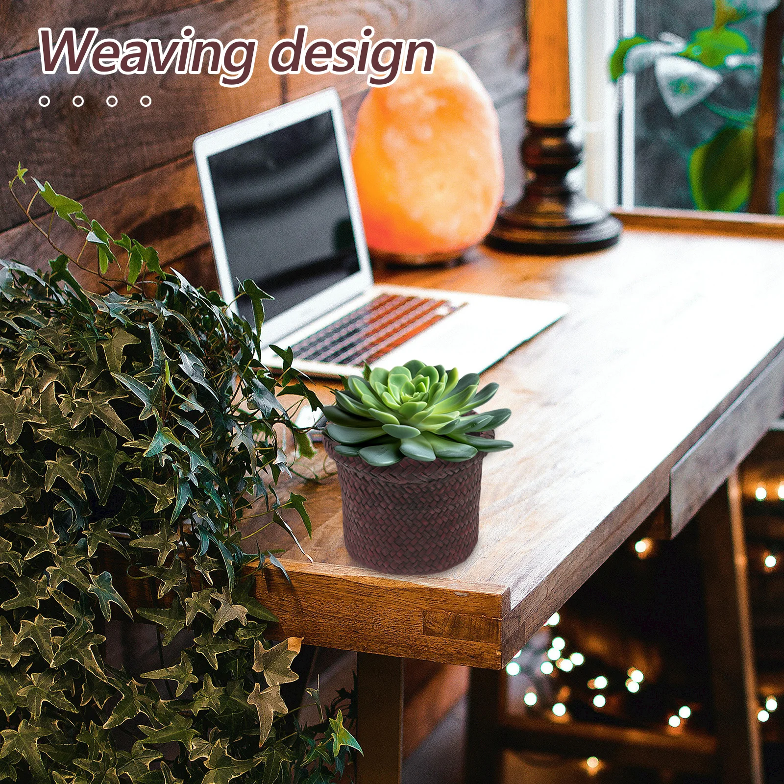 

1Pcs Premium Seaweed Woven Plant Holder Flowerpot for Living Room Hanging Basket Storage Clothes Blanket Organizer