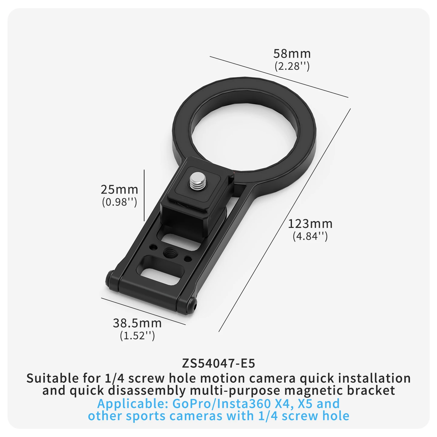 Magnetische Halterung mit Schnellverschluss, 360° Dämpfungs-Kugelkopf, Stativadapter für GoPro, DJI, Insta360, iPhone MagSafe, Lichtstativ – Detail 20